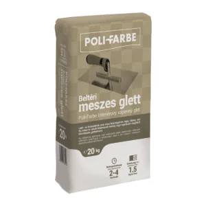 Poli-Farbe beltéri meszes glett 20 kg-os zsákos kiszerelésben vakolatok finom simítására.