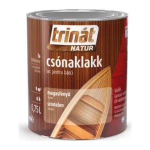 Trinát Natur Csónaklakk színtelen, UV-álló és vízálló magasfényű lakk fára és poliészterre 0,75L és 2,5L