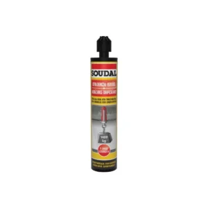 Kétkomponensű vegyi dűbel tégla és beton rögzítéshez Soudal Soudafix P300-SF.