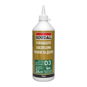 Soudal 65A vízálló faragasztó D3 minősítéssel 750g és 250g kiszerelésben.