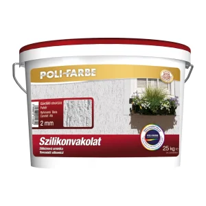 Poli-Farbe szilikonvakolat, 25 kg, kapart és gördülő