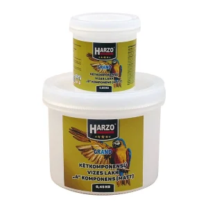 HARZO Kétkomponensű Vizes Lakk – színtelen, selyem-matt védőlakk, 0,5 és 1 kg