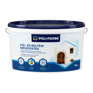 Poli-Farbe kül- és beltéri mészfesték, 5 l és 14 l