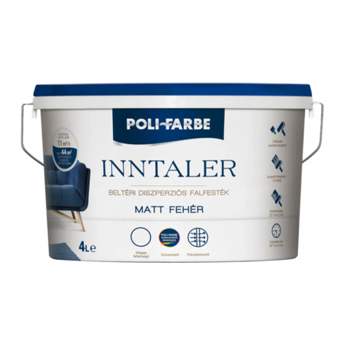 Poli-Farbe Inntaler matt fehér beltéri falfesték 2, 4 és 8 literes kiszerelésben