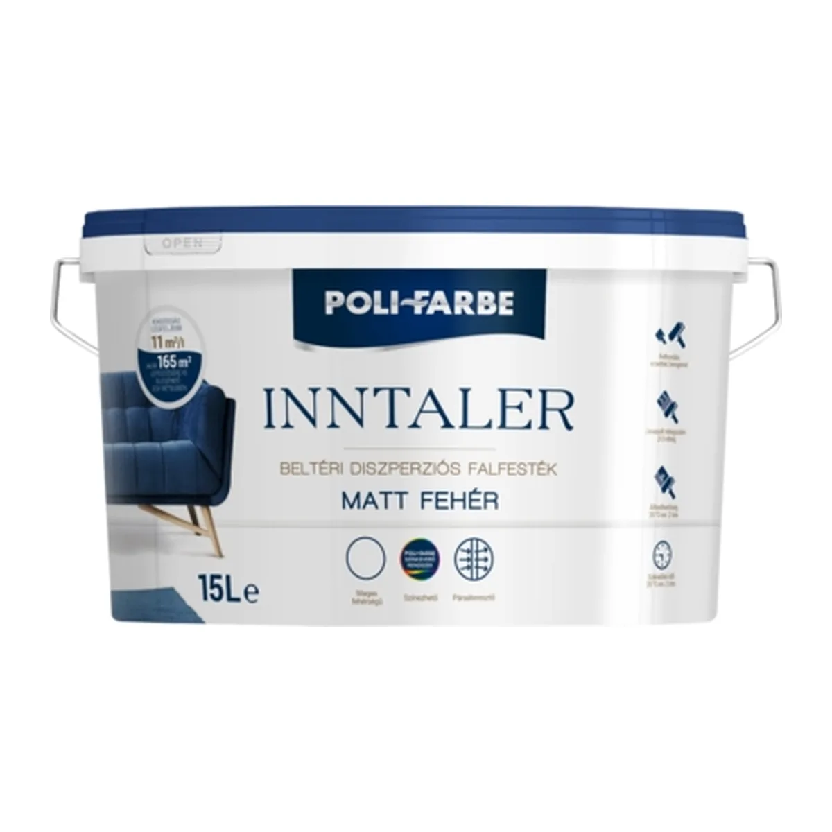 Poli-Farbe Inntaler matt fehér beltéri falfesték 2, 4 és 8 literes kiszerelésben