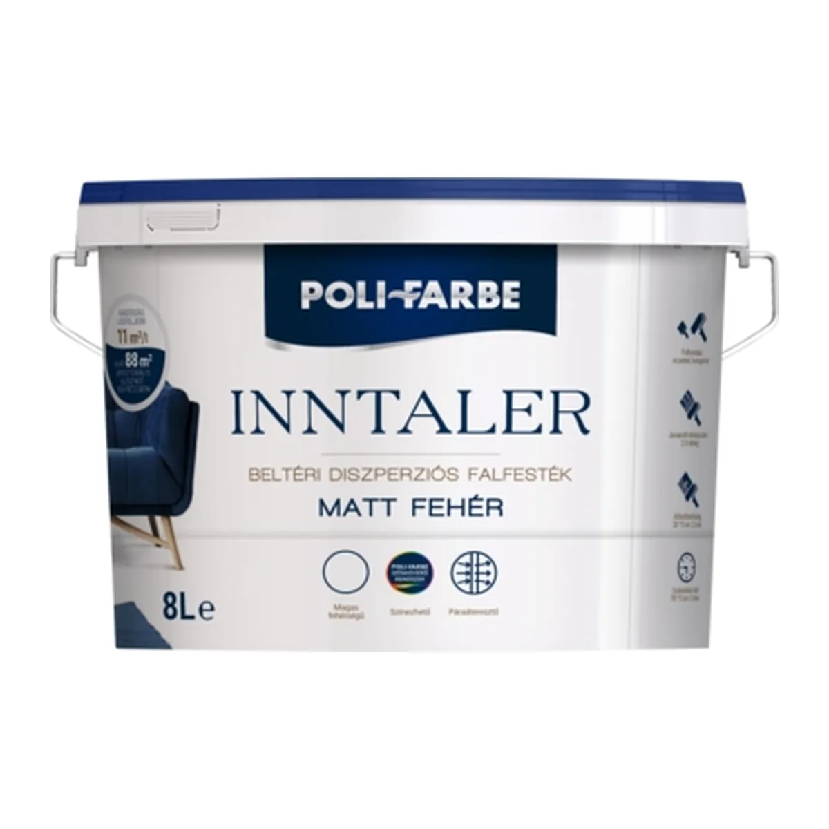 Poli-Farbe Inntaler matt fehér beltéri falfesték 2, 4 és 8 literes kiszerelésben