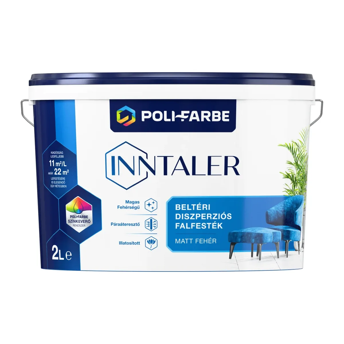 Poli-Farbe Inntaler matt fehér beltéri falfesték 2, 4 és 8 literes kiszerelésben