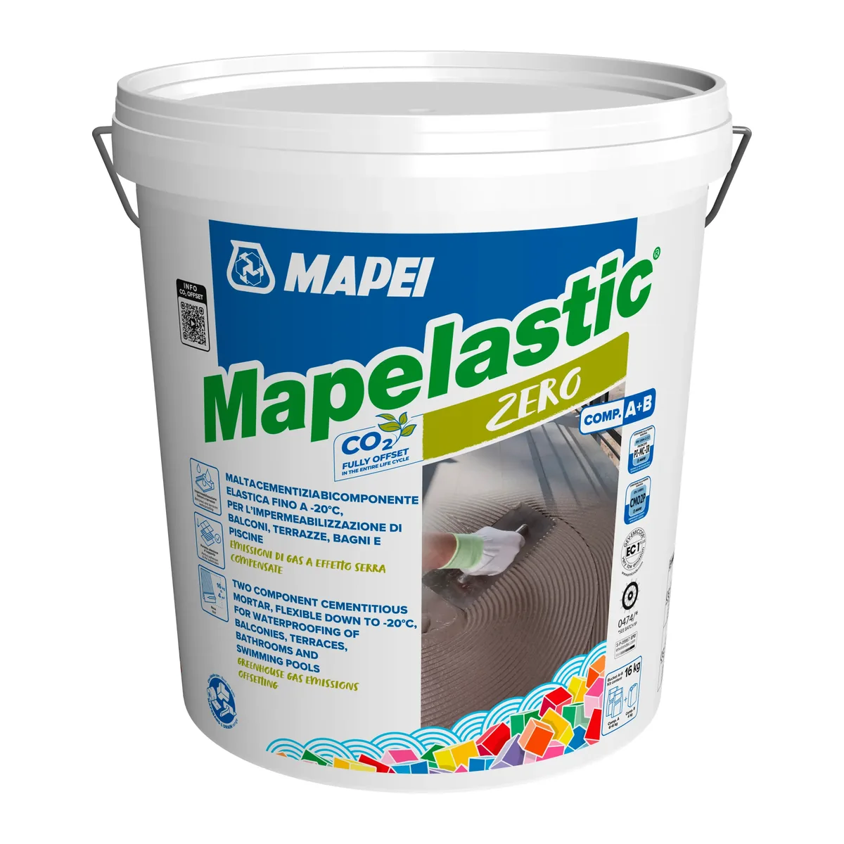 Mapei Mapelastic kétkomponensű vízszigetelő habarcs erkélyhez és teraszhoz, 16 és 32 kg