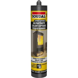 Soudal kályhatömítő 280 ml – 1500 °C-ig hőálló, antracit