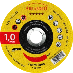 ABRABORO Chili fém + inox vágókorong AKKU, akkus sarokcsiszolóhoz