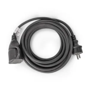 Entac IP44 gumikábeles lengő hosszabbító, fekete, 3G1,5 – 10 és 20 m
