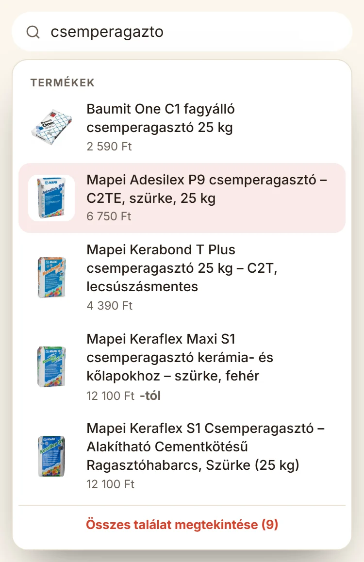 Kereső: elírt „csemperagazto” keresésre is csemperagasztókat talál