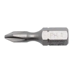 ABRABORO SUPRA Phillips (PH) bit, PH0–PH3, 25 és 50 mm, TiN is