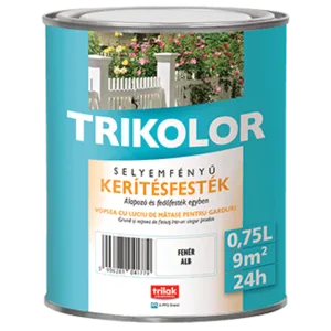 Trikolor selyemfényű kerítésfesték fára és fémre – 0,75 l és 2,5 l