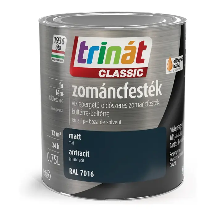 Trinát Classic matt zománcfesték 0,75 l doboz, antracit RAL 7016